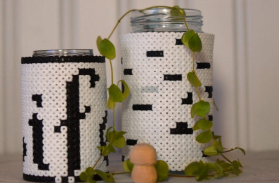 pärlor på glasburk